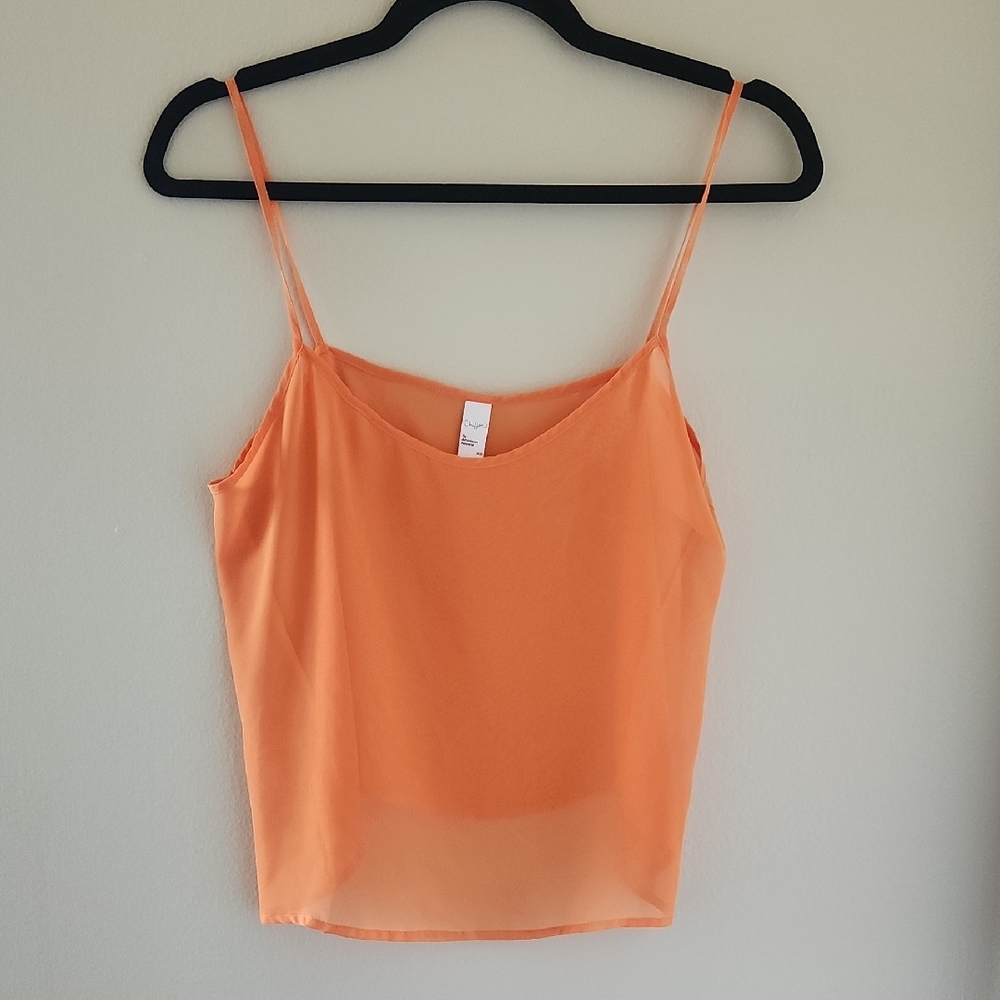 American Apparel Vibrant Orange Chiffon Camisole
